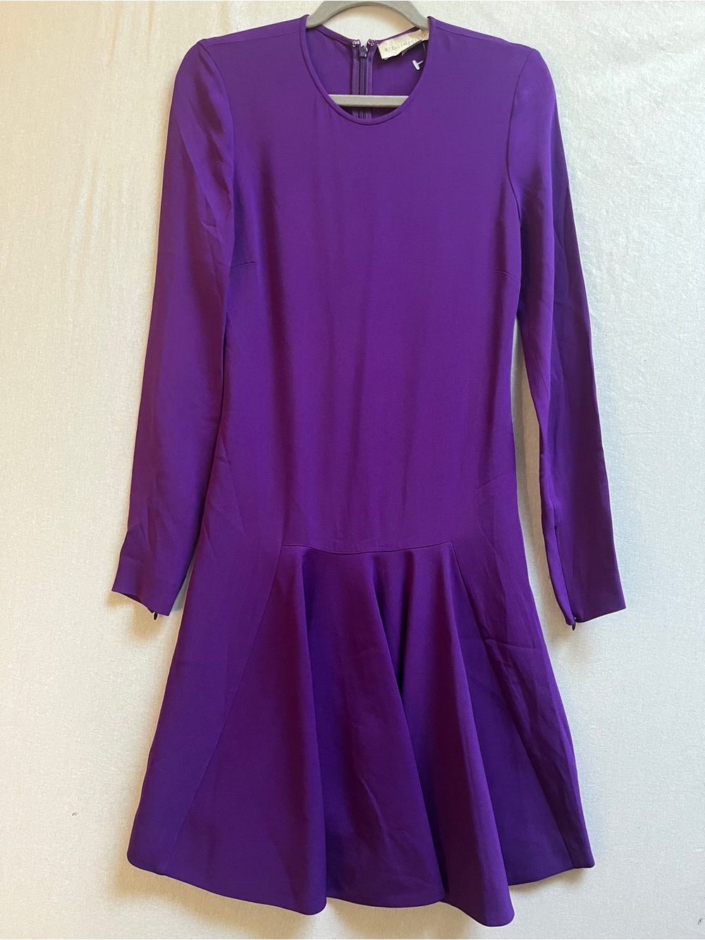 Stella McCartney Purple Long-Sleeve Fit & Flare Dress Size US 6